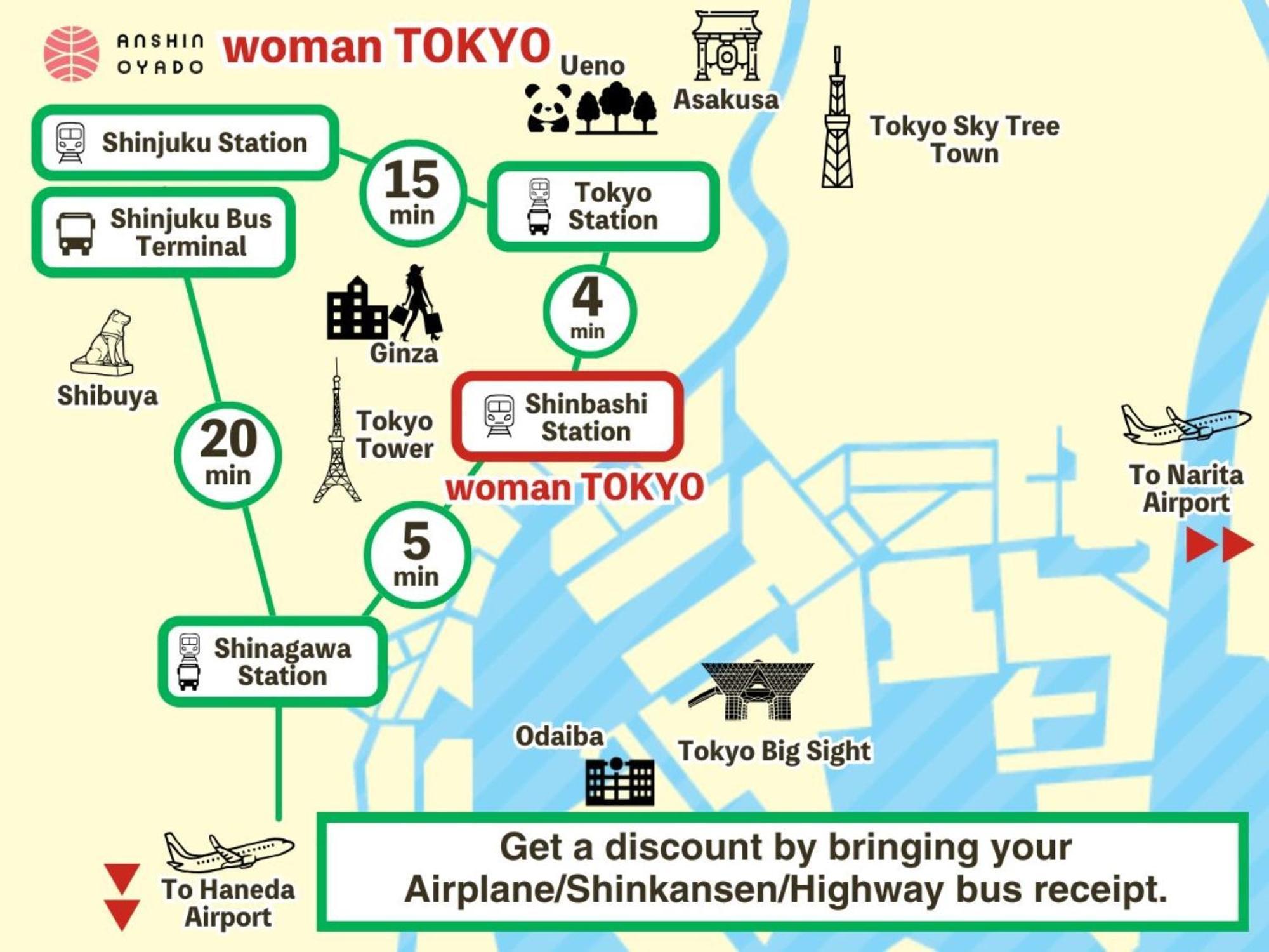 Anshin Oyado Woman Ginza Shiodome Hotel cápsula *
